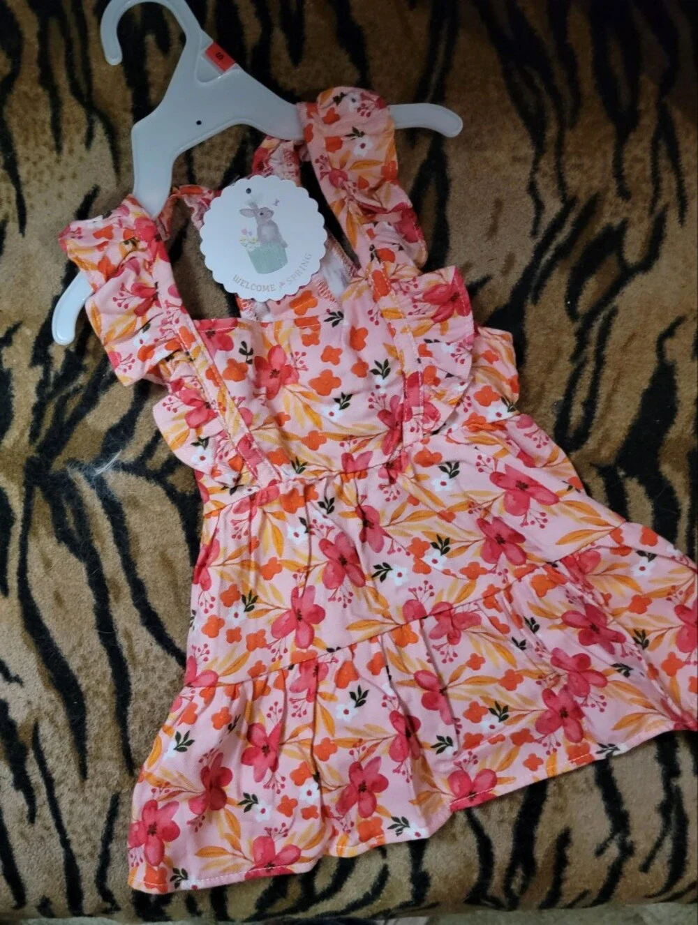 Pet Dress Dog Or Cat Orange Flower Burst Sz Med Ea. New